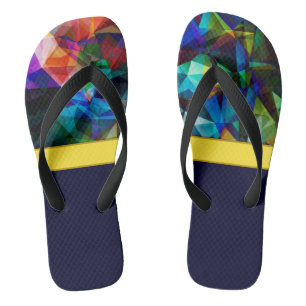 Polygonal geometrical triangles bright colourful c thongs