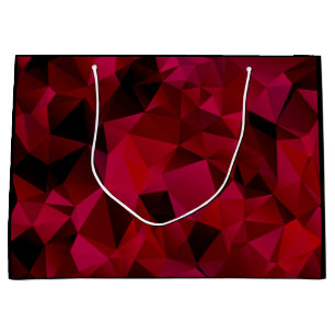 Polygonal geometrical triangles red print large gift bag