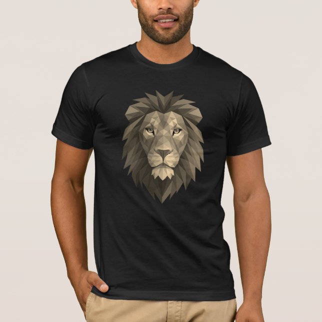 Polygonal Lion Head – Geometric Power Design for M T-Shirt (Front)
