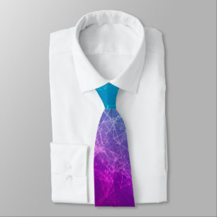 Polygonal Purple & Blue Ombre Tie