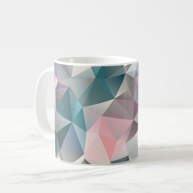 polygonal, triangles coffee mug (Front Left)