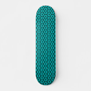 Polygons v1 - Black and Cyan Skateboard