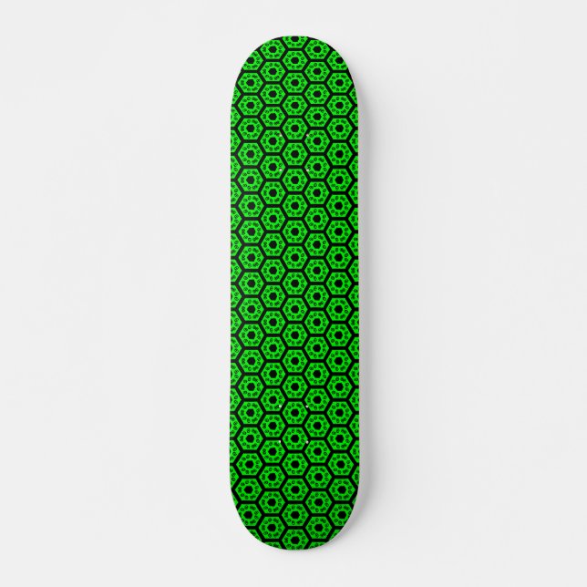 Polygons v1 - Black and Green Skateboard (Front)