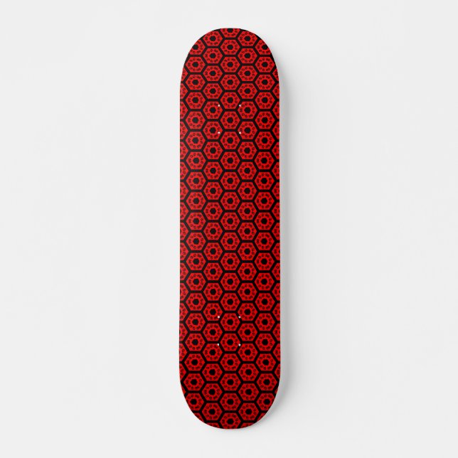 Polygons v1 - Black and Red Skateboard (Front)