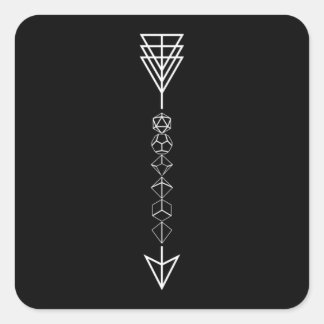 Polyhedral Dice Arrow of Ranger Tabletop RPG Square Sticker