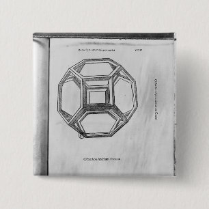 Polyhedron, from 'De Divina Proportione' 15 Cm Square Badge