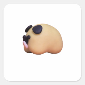 Polymer Clay Pug for Dog Lovers Square Sticker