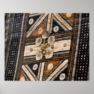 Polynesia, Kingdom of Tonga. Detail of tapa Poster