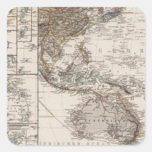 Polynesia Map Square Sticker