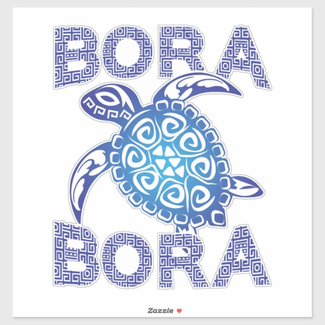Polynesian Blue Tribal Sea Turtle Bora Bora (Sheet)