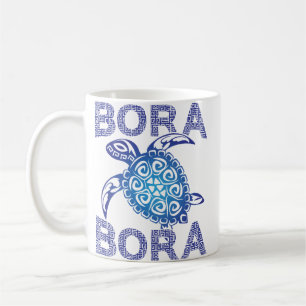 Polynesian Blue Tribal Sea Turtle Bora Bora Coffee Mug