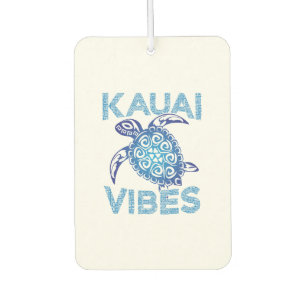 Polynesian Blue Tribal Sea Turtle Kauai Vibes Car Air Freshener