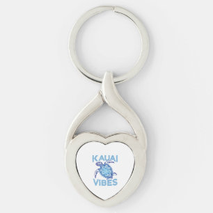 Polynesian Blue Tribal Sea Turtle Kauai Vibes Key Ring