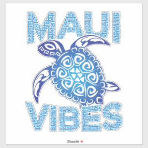 Polynesian Blue Tribal Sea Turtle Maui Vibes