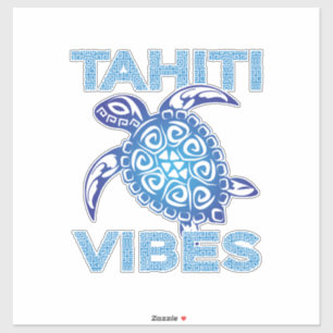 Polynesian Blue Tribal Sea Turtle Tahiti Vibes