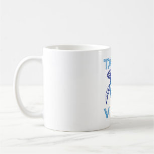 Polynesian Blue Tribal Sea Turtle Tahiti Vibes Coffee Mug