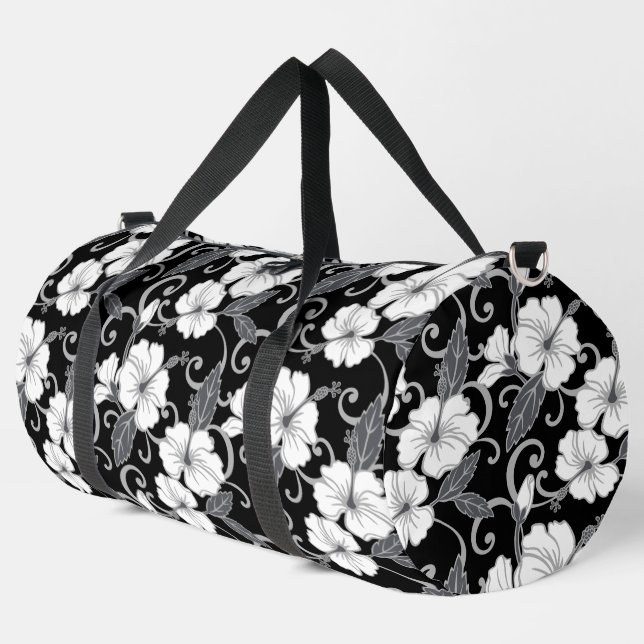 POLYNESIAN DREAM PATTERN IN BLACK DUFFLE BAG (Left Corner)