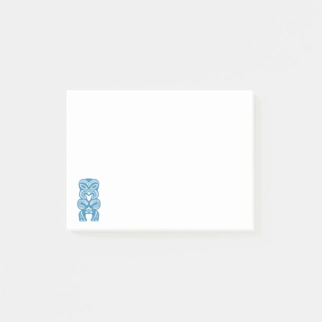 Polynesian Good Luck Blue Tiki Post-it® Notes (Front)