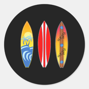 Polynesian Hawaii Tiki Surfing Surf Surfboard (2-s Classic Round Sticker