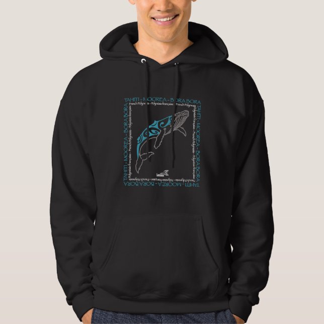 Polynesian Humpback Whale Tattoo Whale Hoodie (Front)