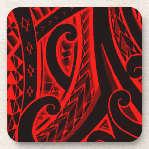 Polynesian/Maori style tattoo design patterns Coaster