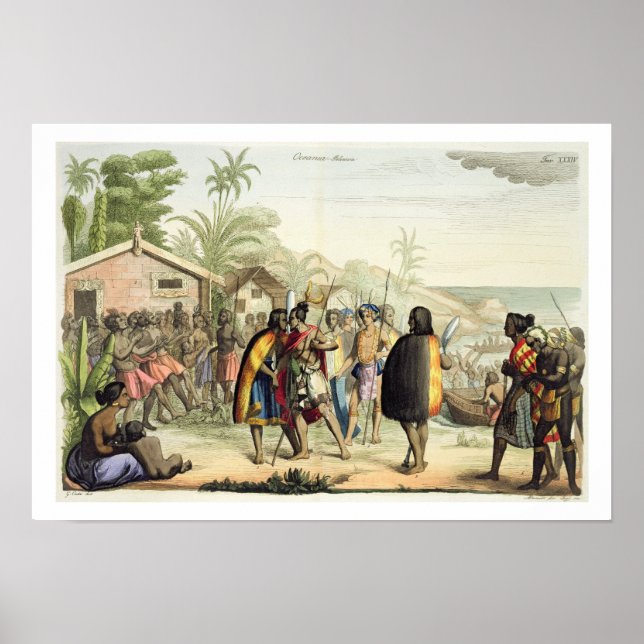 Polynesian Natives Greeting and Rubbing Noses, eng Poster (Front)