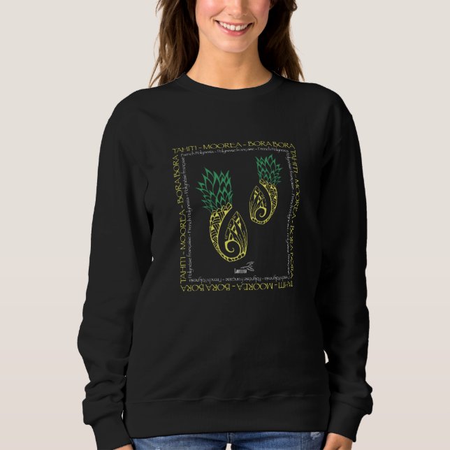 Polynesian Pineapple Tribal Tattoo Pineapple Sweatshirt (Front)