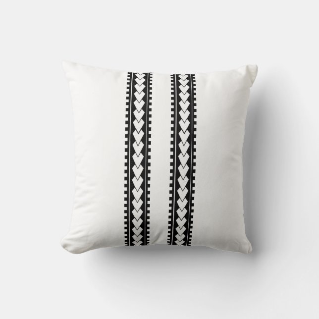 Polynesian Tattoo Designed Throw Pillow (Front)