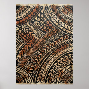 Polynesian Tribal Art Poster Maori Tattoo Inspir