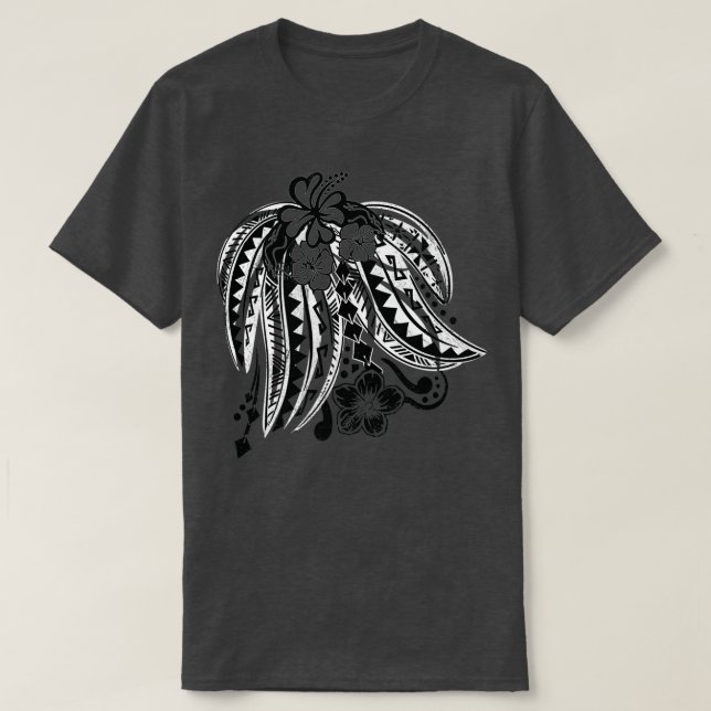Polynesian Tribal Distressed Threads T-Shirt (Design Front)