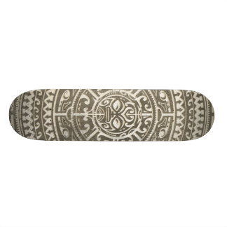 Polynesian Tribal Face Brown Skateboard