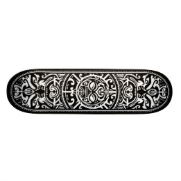 Polynesian Tribal Face Wood Grain Skateboard