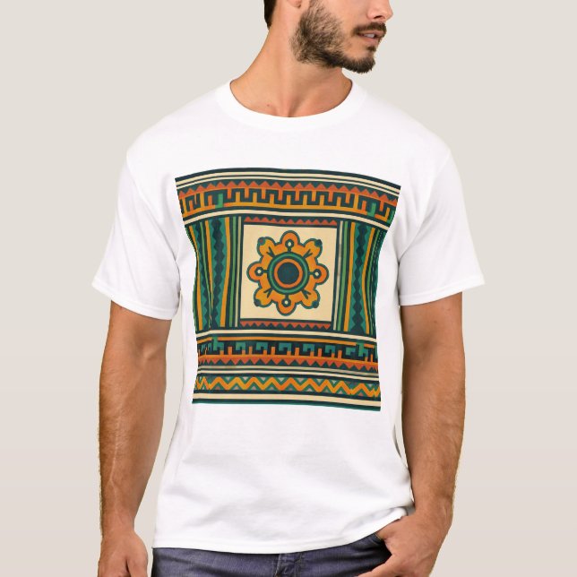 Polynesian Tribal Mandala Pattern – Bold Geometric T-Shirt (Front)