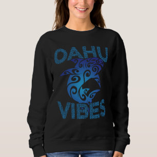 Polynesian Tribal Shark Oahu Hawaii Vibes Tropical Sweatshirt