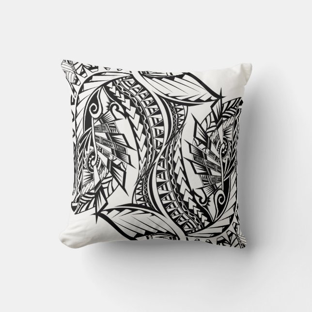 Polynesian Tribal tattoo design cushion (Front)