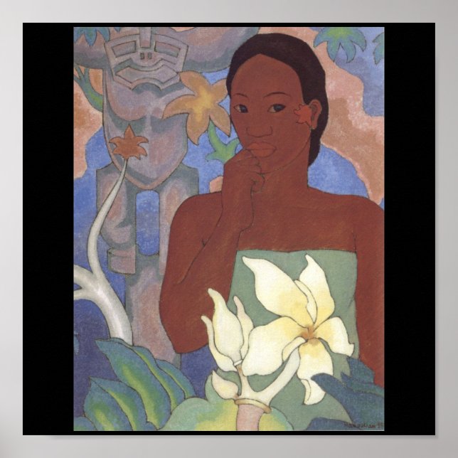 Polynesian Woman and Tiki by Arman Manookian, 1929 Poster (Front)