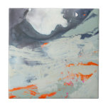 Polyphonic Sea - Beige Ceramic Tile<br><div class="desc">Polyphonic Sea II by Victoria Borges. Features a multitude of colours applied in swirls,  strokes,  and blots.</div>