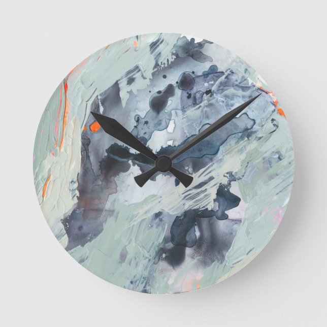 Polyphonic Sea - Blue Round Clock (Front)