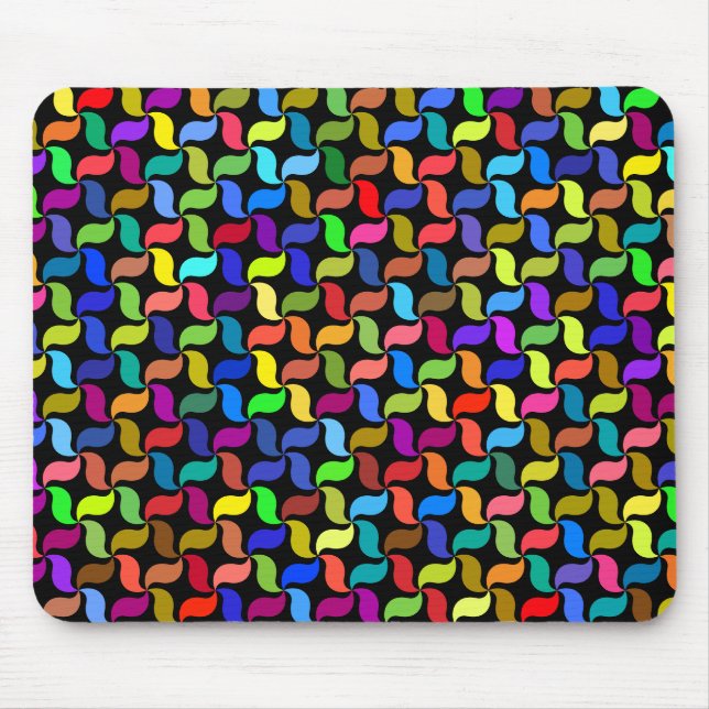Polyprismatic Geometric Background Pattern Mouse Pad (Front)