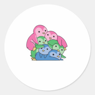 Polysexual Flag Pride Lgbtq Cute Penguin Classic Round Sticker