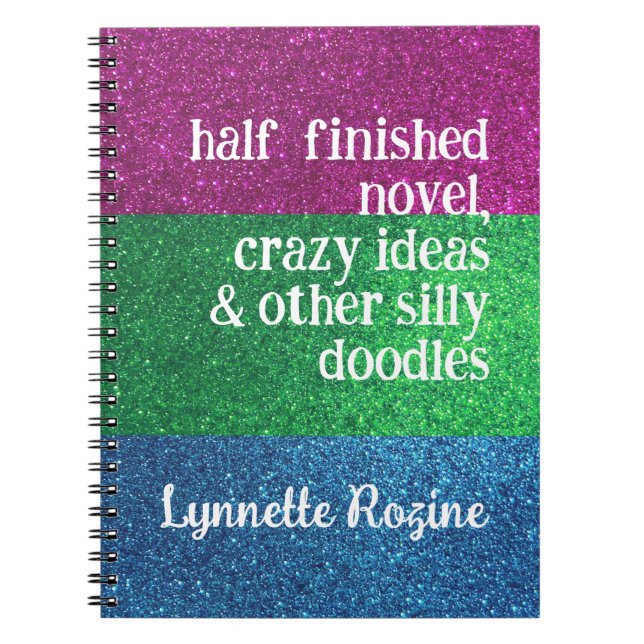 Polysexual Gay Pride Glitter Custom Text Template  Notebook (Front)