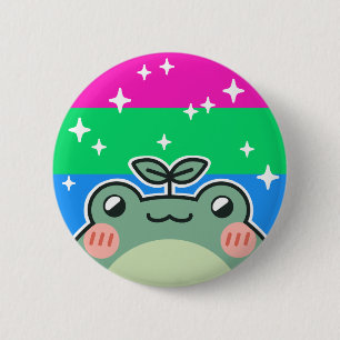 Polysexual LGBT Pride Flag Frog 6 Cm Round Badge