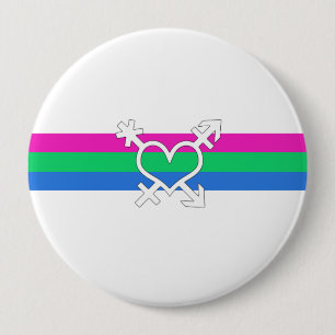 Polysexual Pride Flag 10 Cm Round Badge