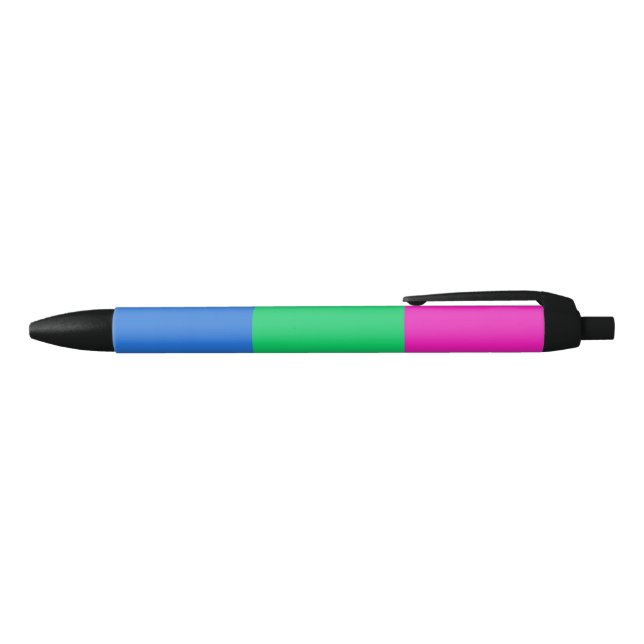 Polysexual Pride Flag Black Ink Pen (Top)