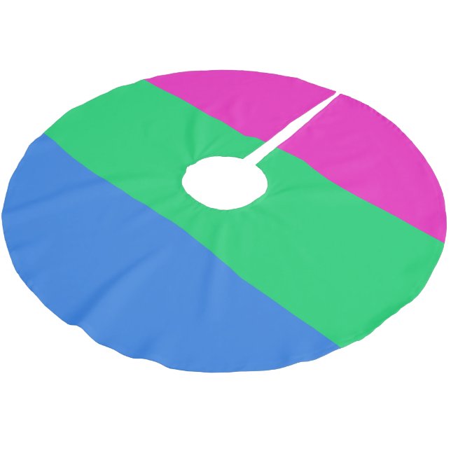 Polysexual Pride Flag Brushed Polyester Tree Skirt (Angled)