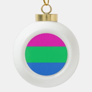Polysexual Pride Flag Ceramic Ball Christmas Ornament