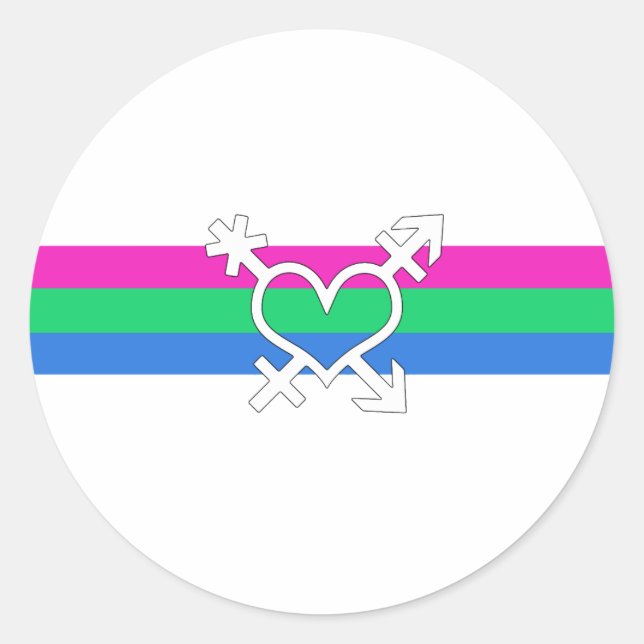 Polysexual Pride Flag Classic Round Sticker (Front)