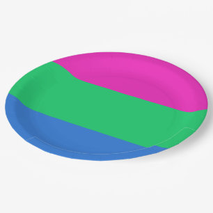 Polysexual Pride Flag Paper Plate
