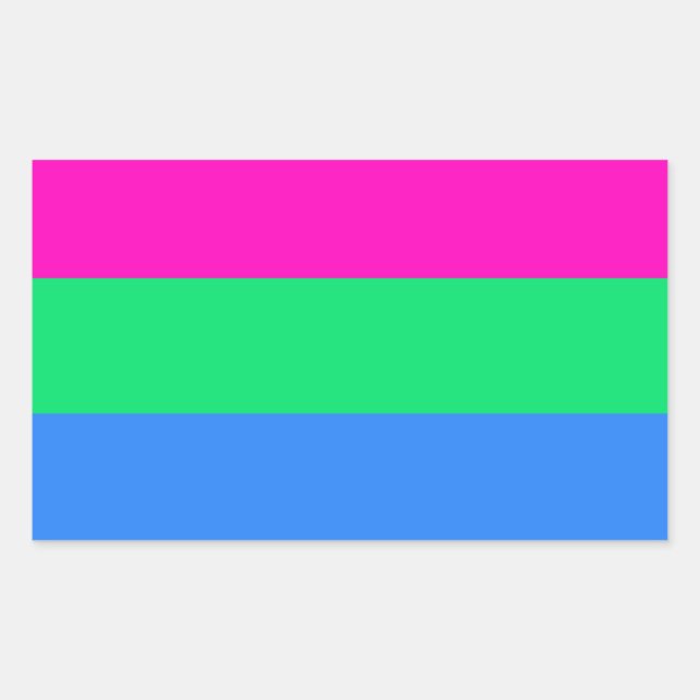 Polysexual pride flag rectangular sticker (Front)