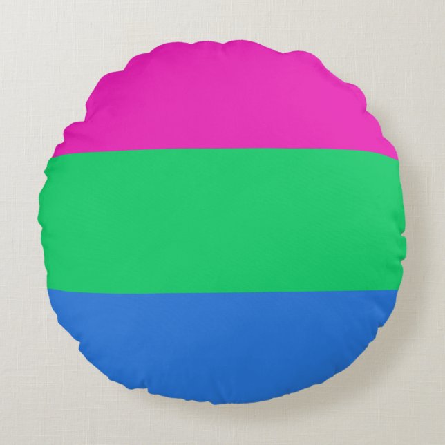 Polysexual Pride Flag Round Cushion (Front)
